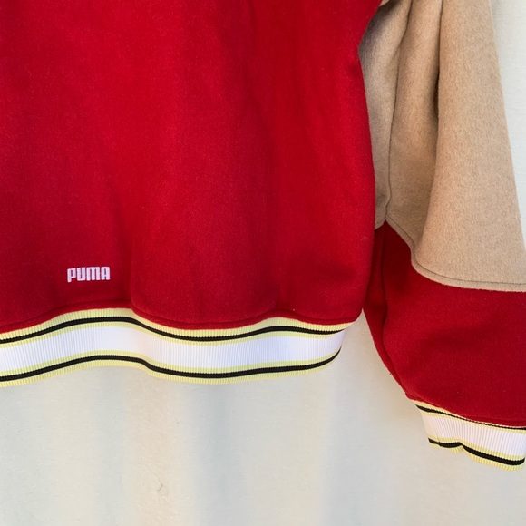 Puma Reversible Varsity Jacket - wool blend- flame scarlet  -brand new - Picture 13 of 16